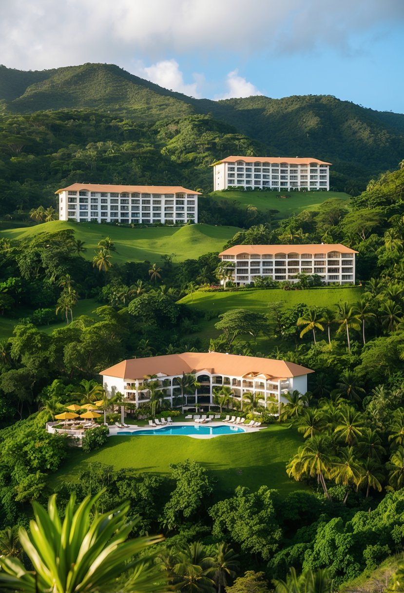Lush green landscape with five luxurious resorts nestled in the hills of Casa de Campo, La Romana, Dominican Republic