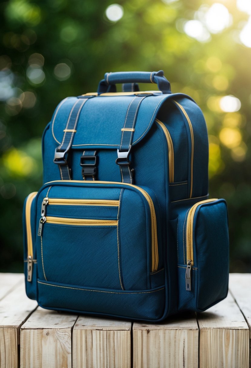 A sturdy, spacious school bag with multiple compartments and reinforced stitching, made from durable materials like nylon or canvas