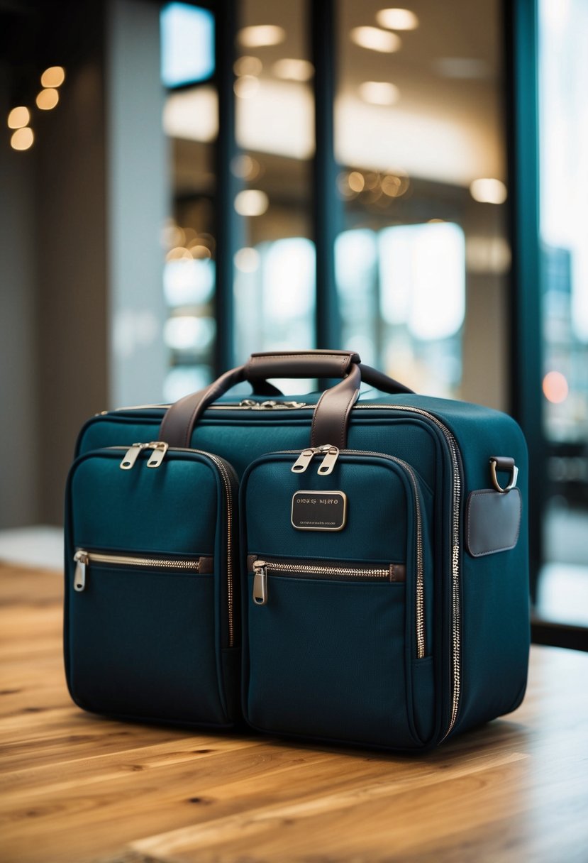 A sleek and sturdy travel bag with multiple compartments and a stylish design